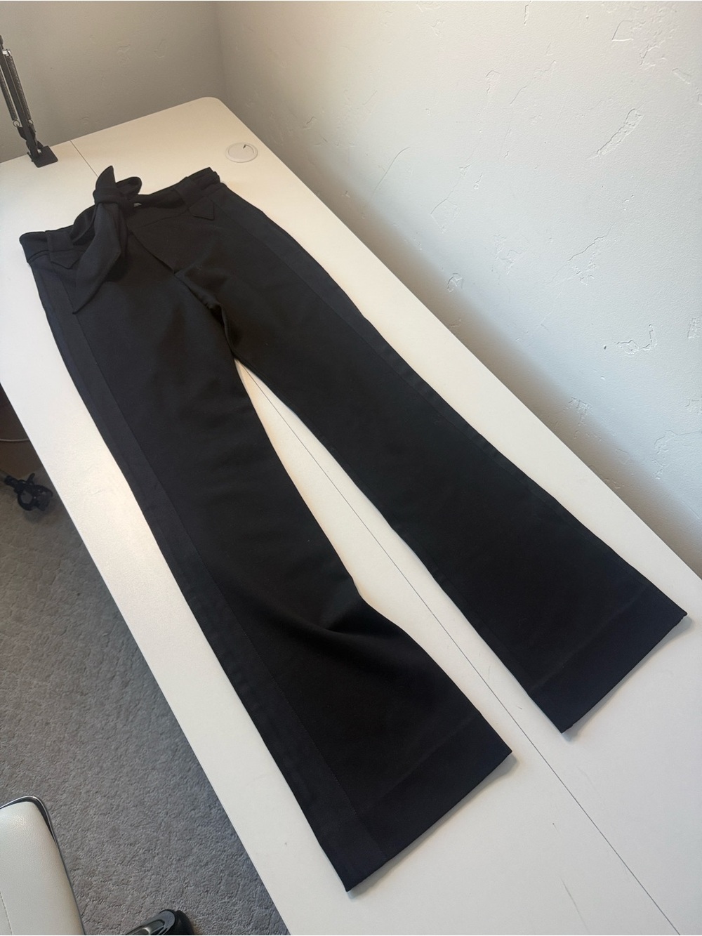 Hale Bob Black Women's High-Rise Wide Leg Pants with Tie Waist